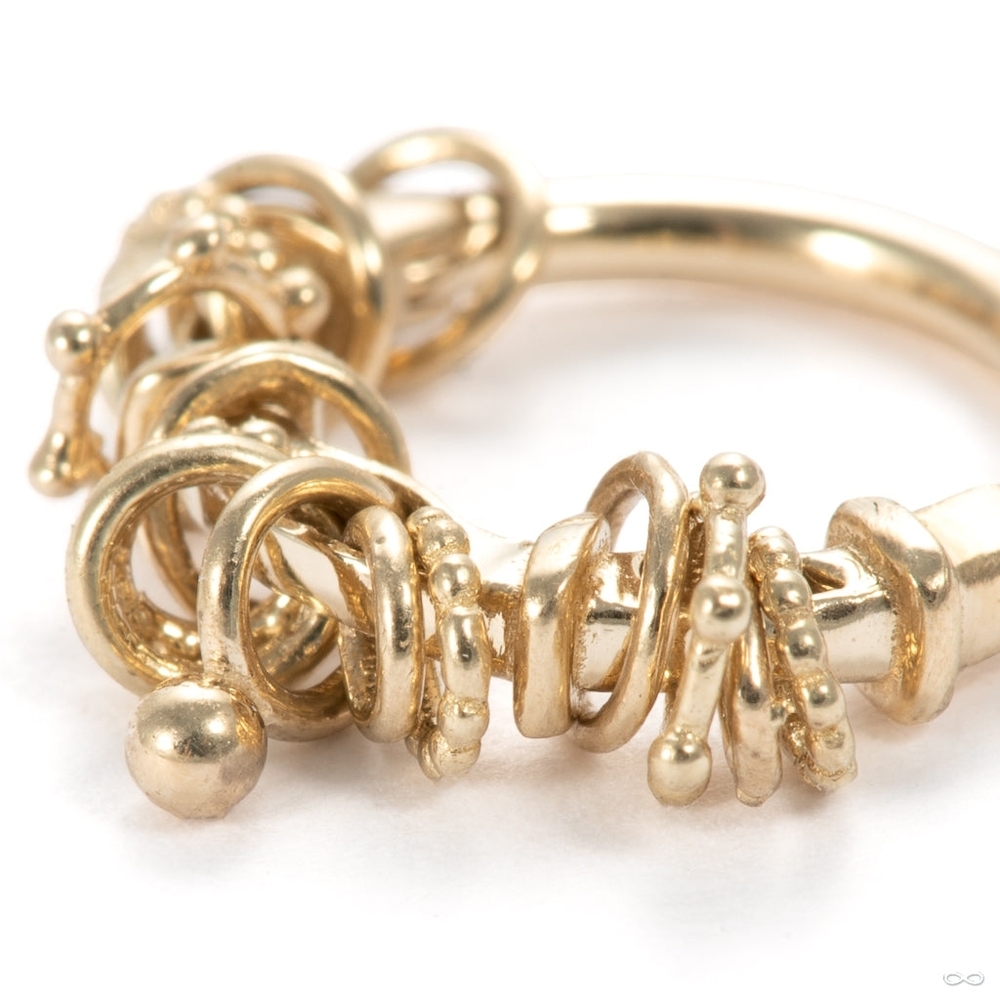Pupil Hall new style -- A Few Things x3 clicker in 14k yellow gold - Picture 2 of 5